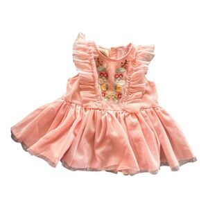 First Impressions Girls Pink Tulle Embroidered Flower Dress 18M
